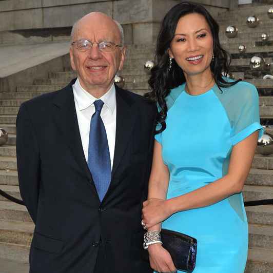 Rupert Murdoch with his thrid wife Wendi Murdoch. wife, partner, relationship